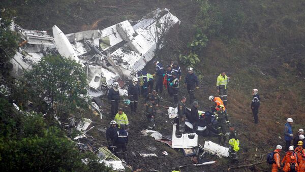 Группы спасателей работают в Бразилии на месте крушения самолета, перевозившего бразильских футболистов - Sputnik Грузия