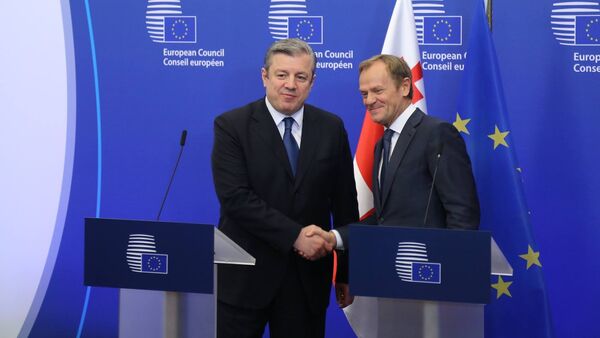 Премьер Грузии Георгий Квирикашвили и глава Европейского Совета Дональдом Туском - Sputnik Грузия