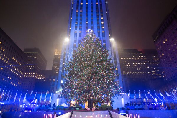 Рождественская елка после после проведения 84-ой церемонии зажжения огней у Рокфеллер-центра в Нью-Йорке - Sputnik Грузия