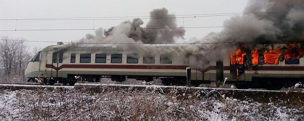 Горящий поезд Кутаиси-Батуми - Sputnik Грузия