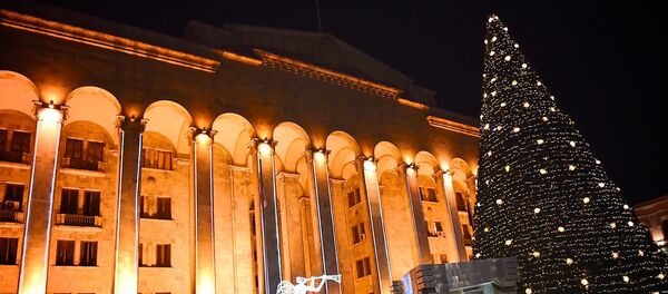 Главная новогодняя елка Грузии у здания парламента страны на проспекте Руставели - Sputnik Грузия