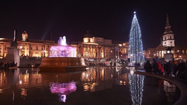 Рождественская ель на Трафальгарской площади в Лондоне - Sputnik Грузия
