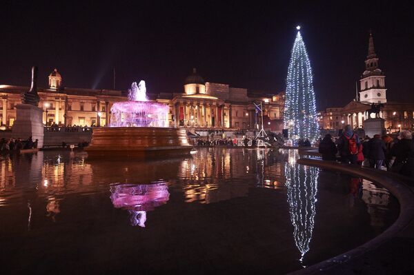 Рождественская ель на Трафальгарской площади в Лондоне - Sputnik Грузия