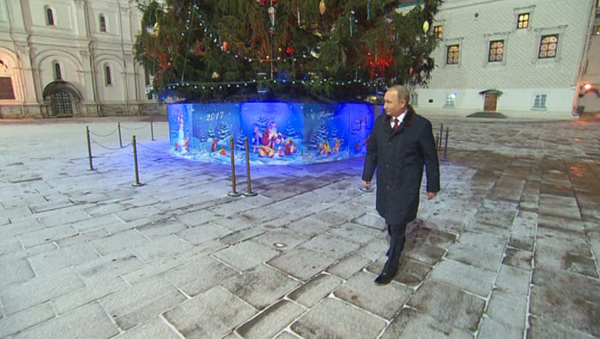 Путин осмотрел главную новогоднюю ель и археологические шурфы в Кремле - Sputnik Грузия