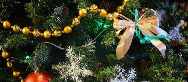 Игрушки и украшения на новогодней елкеНовогодняя елка - Sputnik Грузия