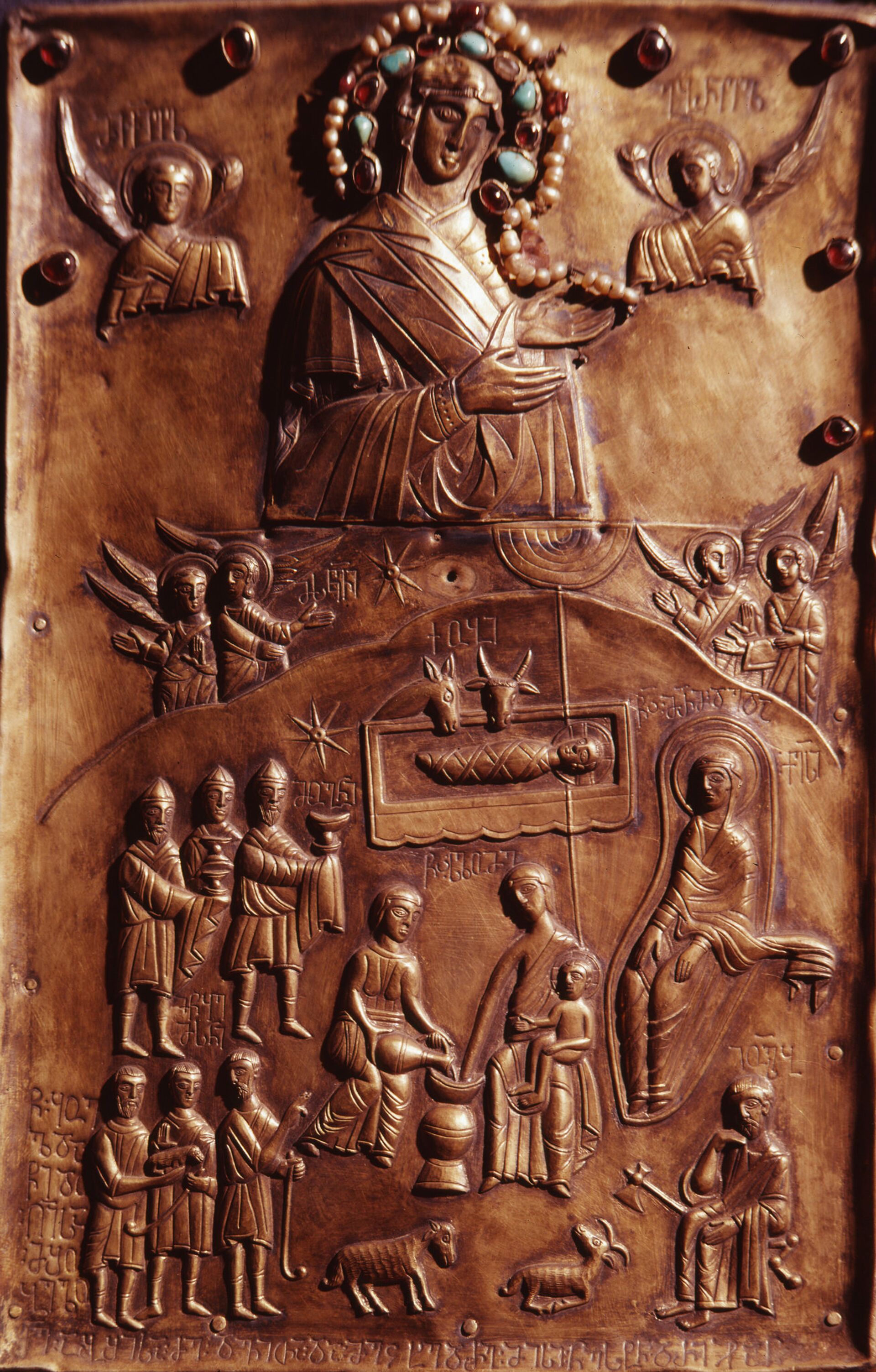 Чеканная икона Рождество Христово. XVII век.  Национальный музей искусств Грузии - Sputnik Грузия, 1920, 05.01.2024