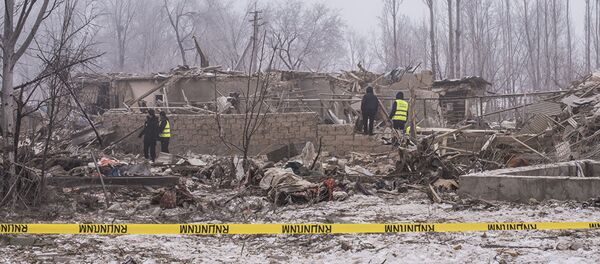 Работы на месте авиакатастрофы недалеко от аэропорта Манас - Sputnik Грузия