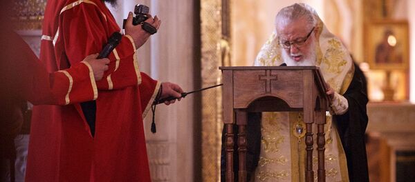 Католикос-Патриарх всея Грузии Илия Второй на службе в соборе Самеба - Sputnik Грузия