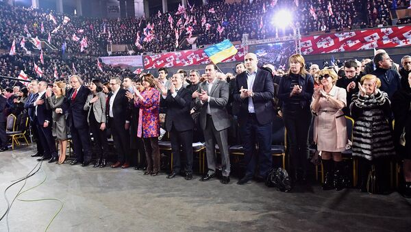 Лидеры ЕНД - в первом ряду на партийном съезде в столице Грузии - Sputnik Грузия