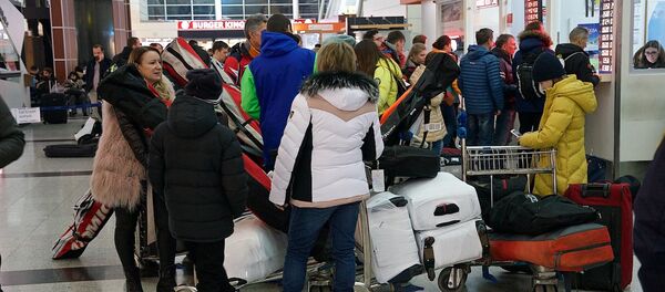 В зале прибытия пассажиров в Тбилисском международном аэропорту - Sputnik Грузия