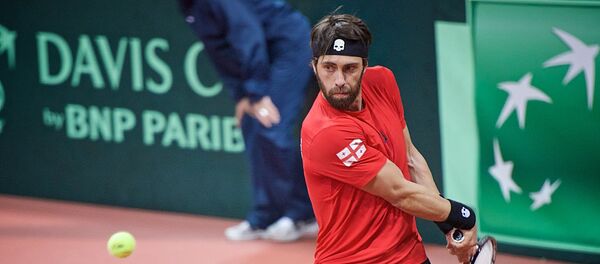 Николоз Басилашвили в матче на Кубок Дэвиса - Sputnik Грузия