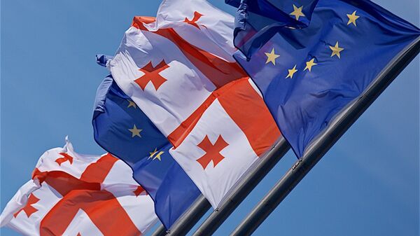 Флаги Грузии и Евросоюза - Sputnik Грузия
