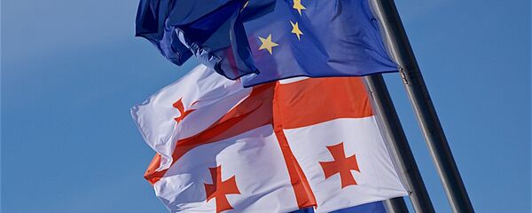 საქართველოს და ევროკავშირის დროშები საქართველოს და ევროკავშირის დროშები - Sputnik საქართველო