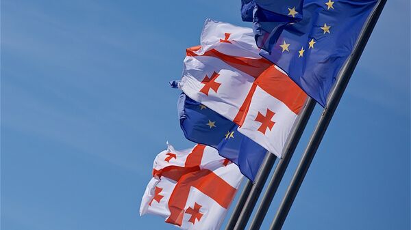 Флаги Грузии и Евросоюза - Sputnik Грузия