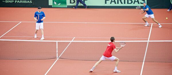 Игроки финской команды в матче против сборной Грузии на Кубок Дэвиса Игроки финской команды в матче против сборной Грузии на Кубок Дэвиса - Sputnik Грузия