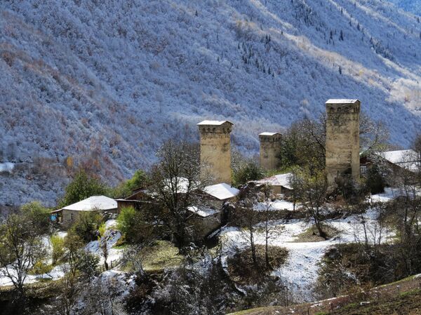 Сванети, село Ленджери зимой - Sputnik Грузия