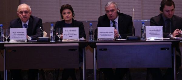 Глава Минюста Грузии Теа Цулукиани во время визита в Баку - Sputnik Грузия