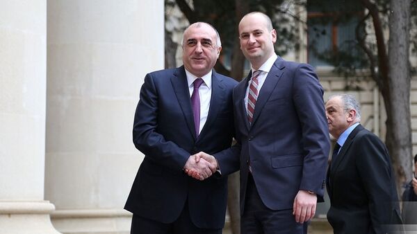 Министры иностранных дел Грузии и Азербайджана Михаил Джанелидзе и Эльмар Мамедьяров на встрече в Баку - Sputnik Грузия