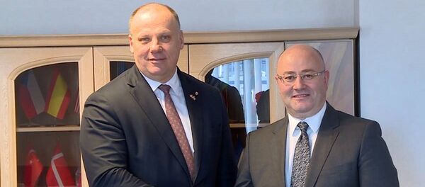 Министры обороны Латвии и Грузии Раймондс Бергманис и Леван Изория Министры обороны Латвии и Грузии Раймондс Бергманис и Леван Изория - Sputnik Грузия