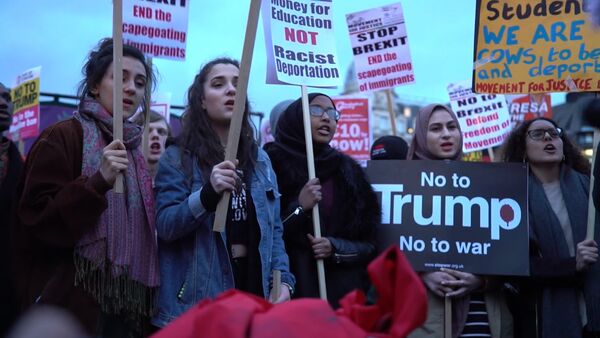 Демонстрация в Лондоне против госвизита Трампа в Великобританию - Sputnik Грузия