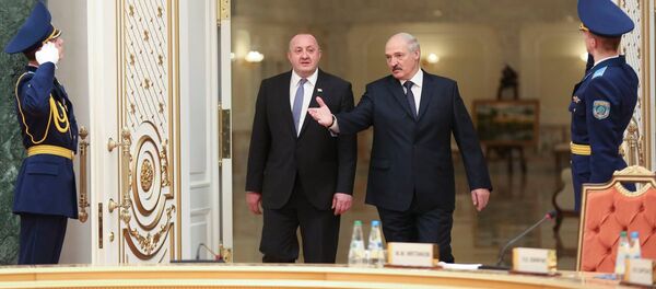 Встреча президентов Грузии и Беларуси Георгия Маргвелашвили и Александра Лукашенко Встреча президентов Грузии и Беларуси Георгия Маргвелашвили и Александра Лукашенко - Sputnik Грузия