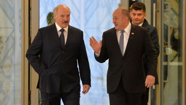 Президент Беларуси Александр Лукашенко и президент Грузии Георгий Маргвелашвили - Sputnik Грузия