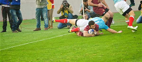 Матч по регби между сборными Грузии и России, который завершился со счетом 28:14 - Sputnik Грузия