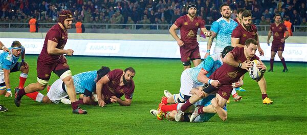 საქართველოს და რუსეთის ნაკრებებს შორის შეხვედრა რაგბიში, რომელიც დასრულდა ანგარიშით 28:14 საქართველოს და რუსეთის ნაკრებებს შორის შეხვედრა რაგბიში, რომელიც დასრულდა ანგარიშით 28:14 - Sputnik საქართველო