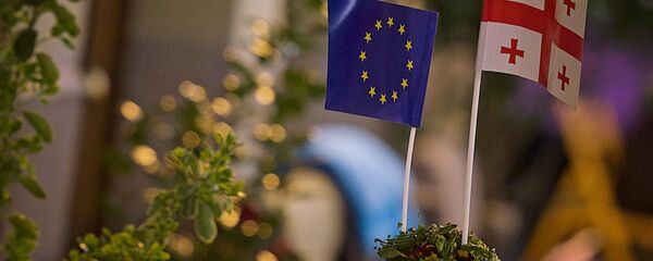საქართველოს და ევროკავშირის დროშები საქართველოს და ევროკავშირის დროშები - Sputnik საქართველო