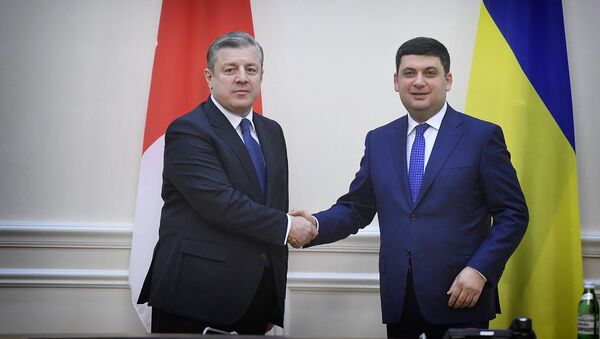 Премьеры Грузии и Украины Георгий Квирикашвили и Владимир Гройсман - Sputnik Грузия