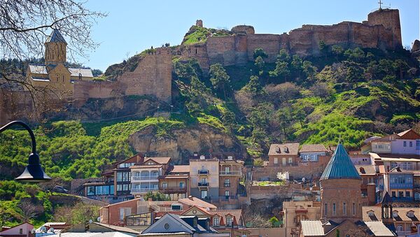 Район Абанотубани в историческом центре Тбилиси и крепость Нарикала - Sputnik საქართველო