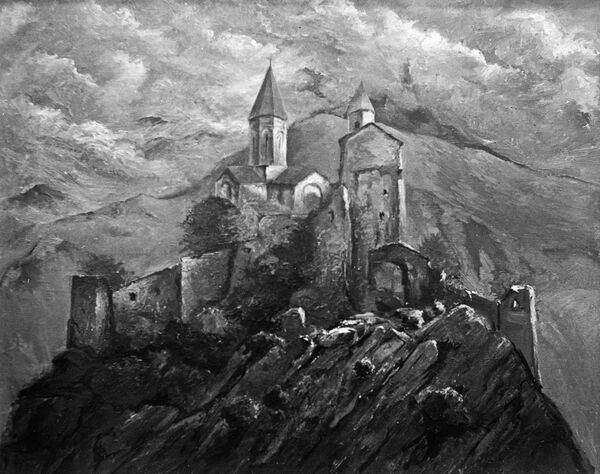 Гремский монастырь. Масло. 1950 год. Работа художницы Елены Дмитриевны Ахвледиани Гремский монастырь. Масло. 1950 год. Работа художницы Елены Дмитриевны Ахвледиани - Sputnik Грузия