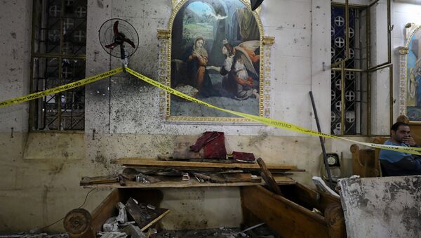 Последствия взрыва, произошедшего в церкви в Танта, Египет - Sputnik Грузия