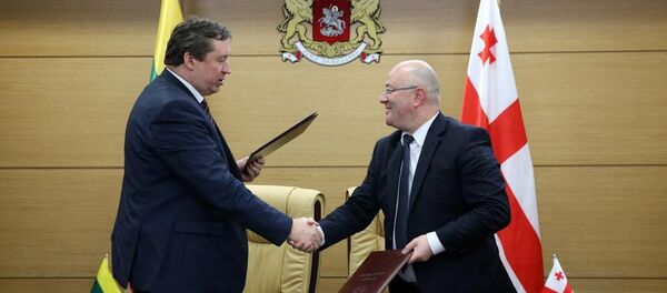Министры обороны Грузии и Литвы Леван Изория и Раймундас Кароблис - Sputnik Грузия