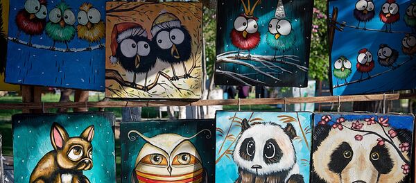 Веселые картины грузинских художников на Сухом мосту - Sputnik Грузия