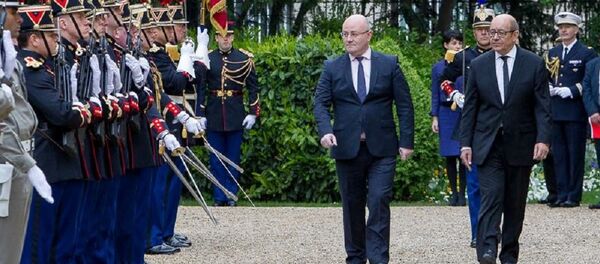 Министры обороны Грузии и Франции Леван Изория и Жан-Ив Ле Дриан - Sputnik Грузия