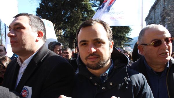 Депутаты парламента Грузии Гига Бокерия и Отар Кахидзе на акции - Sputnik Грузия