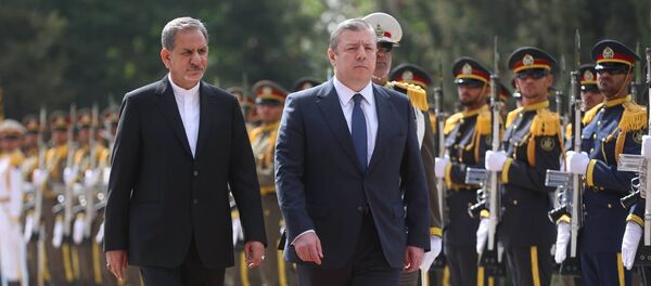 ირანის პირველი ვიცე–პრეზიდენტი ესჰაყ ჯაჰანგირი და საქართველოს პრემიერ–მინისტრი გიორგი კვირიკაშვილი ირანის პირველი ვიცე–პრეზიდენტი ესჰაყ ჯაჰანგირი და საქართველოს პრემიერ–მინისტრი გიორგი კვირიკაშვილი - Sputnik საქართველო