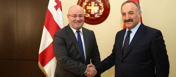 Министр обороны Грузии Леван Изория и секретарь Совета безопасности Турции Сейфуллах Хаджимюфтюоглы - Sputnik Грузия