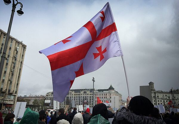 Грузинские участники Бессмертного полка в Москве - Sputnik Грузия