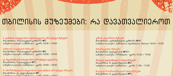 თბილისის მუზეუმები: რა დავათვალიეროთ თბილისის მუზეუმები: რა დავათვალიეროთ - Sputnik საქართველო