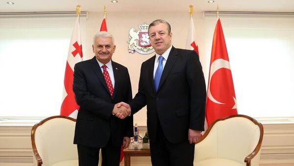 Премьер-министры Грузии и Турции Георгий Квирикашвили и Бинали Йылдырым - Sputnik Грузия