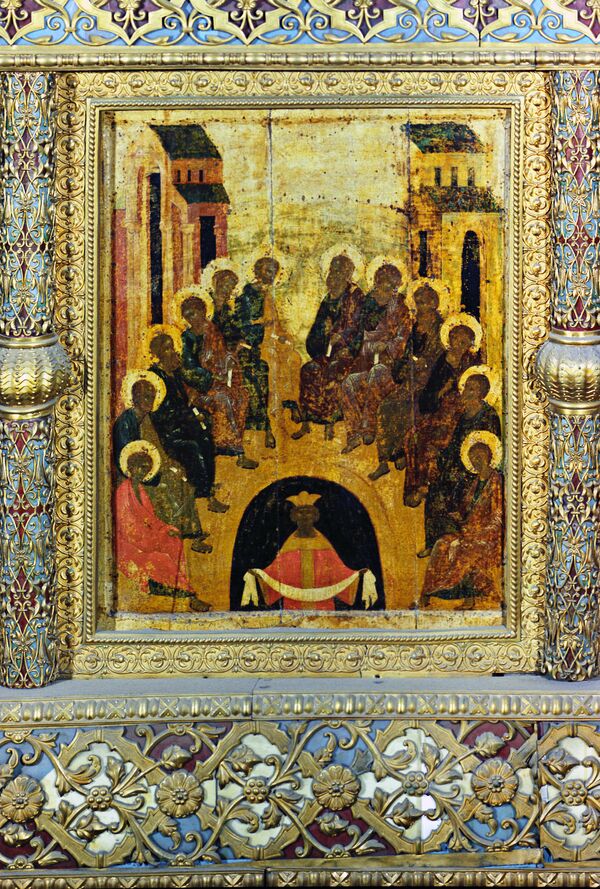 Икона Сошествие Святого духа, Прохор с Городца, 1405 г. Икона Сошествие Святого духа, Прохор с Городца, 1405 г. - Sputnik Грузия
