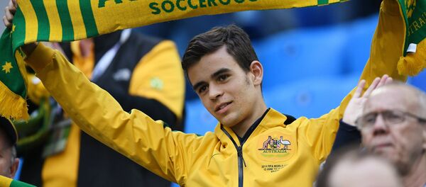 Болельщик сборной Австралии во время матча Кубка конфедераций-2017 Болельщик сборной Австралии во время матча Кубка конфедераций-2017 - Sputnik Грузия