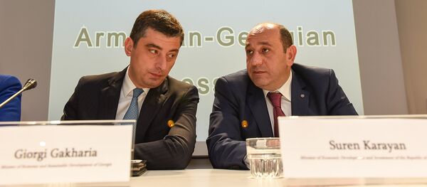 Армяно-грузинский бизнес форум. Гиоргий Гахария и Сурен Караян - Sputnik Грузия