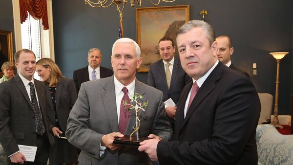 Вице-президент США Майк Пенс и премьер Грузии Георгий Квирикашвили - Sputnik Грузия