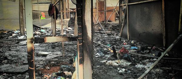 Последствия пожара на вещевом рынке в Поти - Sputnik Грузия
