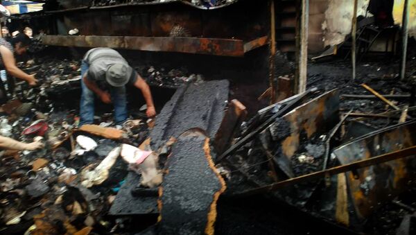 Последствия пожара на вещевом рынке в Поти - Sputnik Грузия