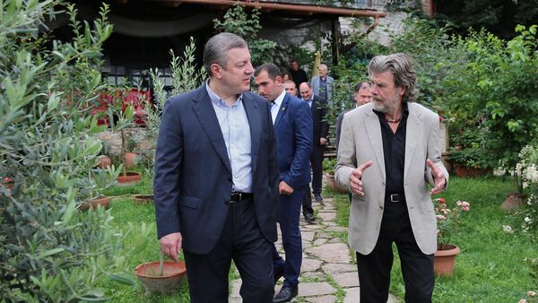 Премьер Грузии Георгий Квирикашвили и альпинист Райнхольд Месснер - Sputnik Грузия