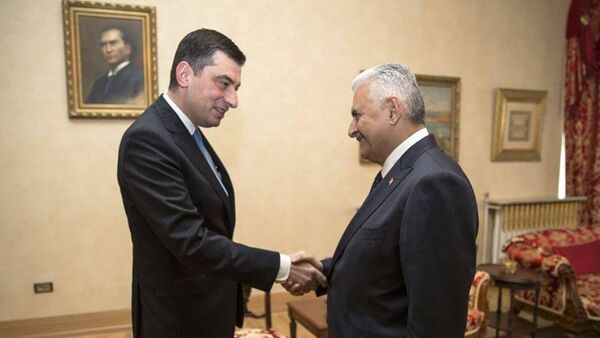 Встреча главы минэкономики Грузии Георгия Гахария с турецким премьером Бинали Йылдырымом - Sputnik Грузия